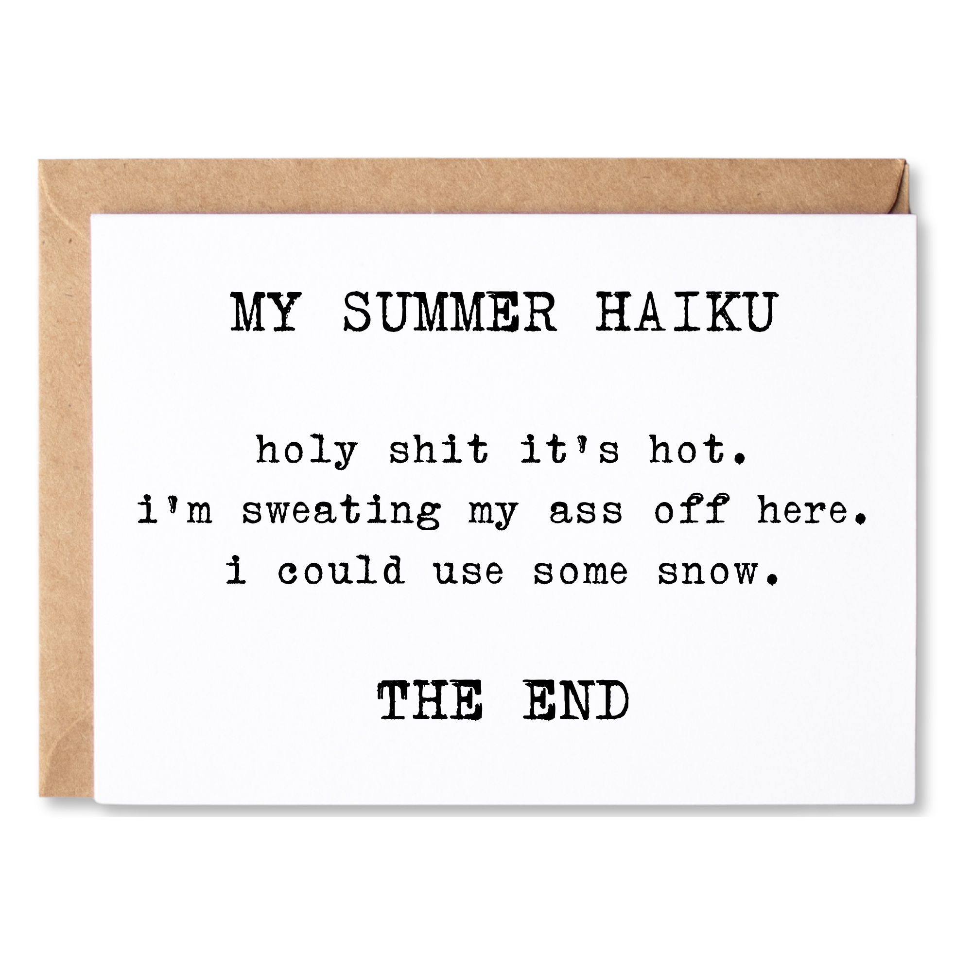 funny all occasion, thinking of you haiku poem card | my summer haiku | blank greeting card | INK079