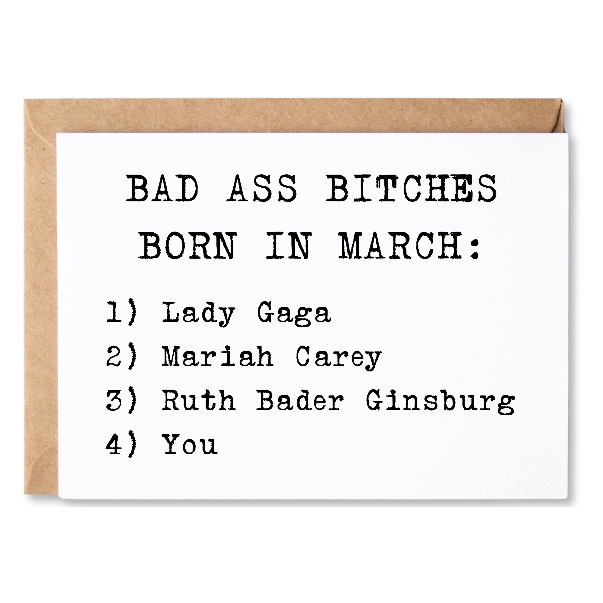 BAD ASS BITCHES BORN IN MARCH BIRTHDAY CARD