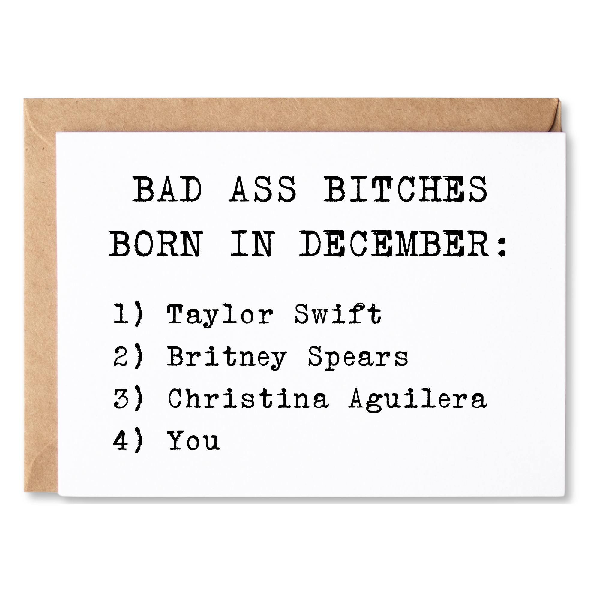 BAD ASS BITCHES BORN IN DECEMBER BIRTHDAY CARD