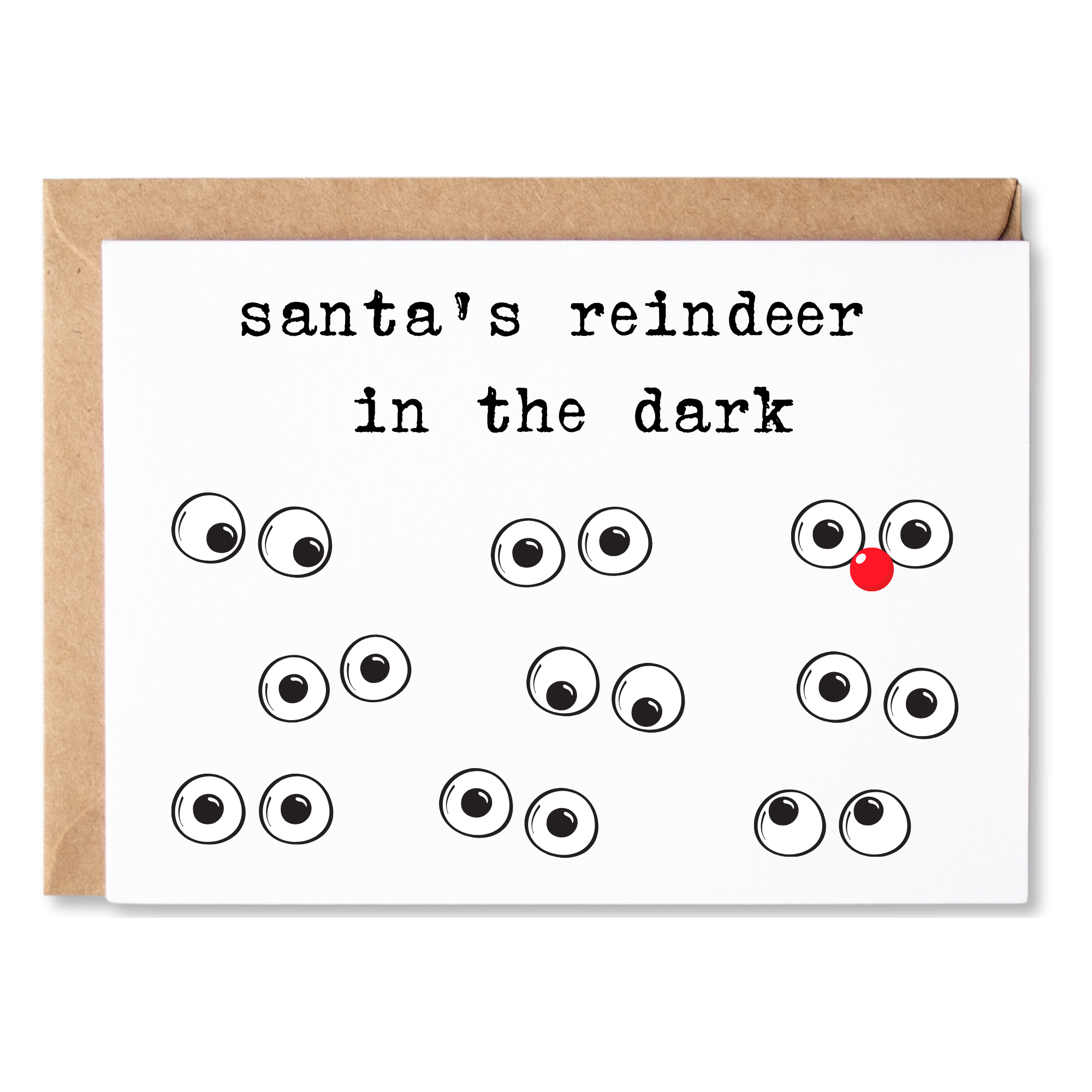 SANTA'S REINDEER IN THE DARK CHRISTMAS CARD