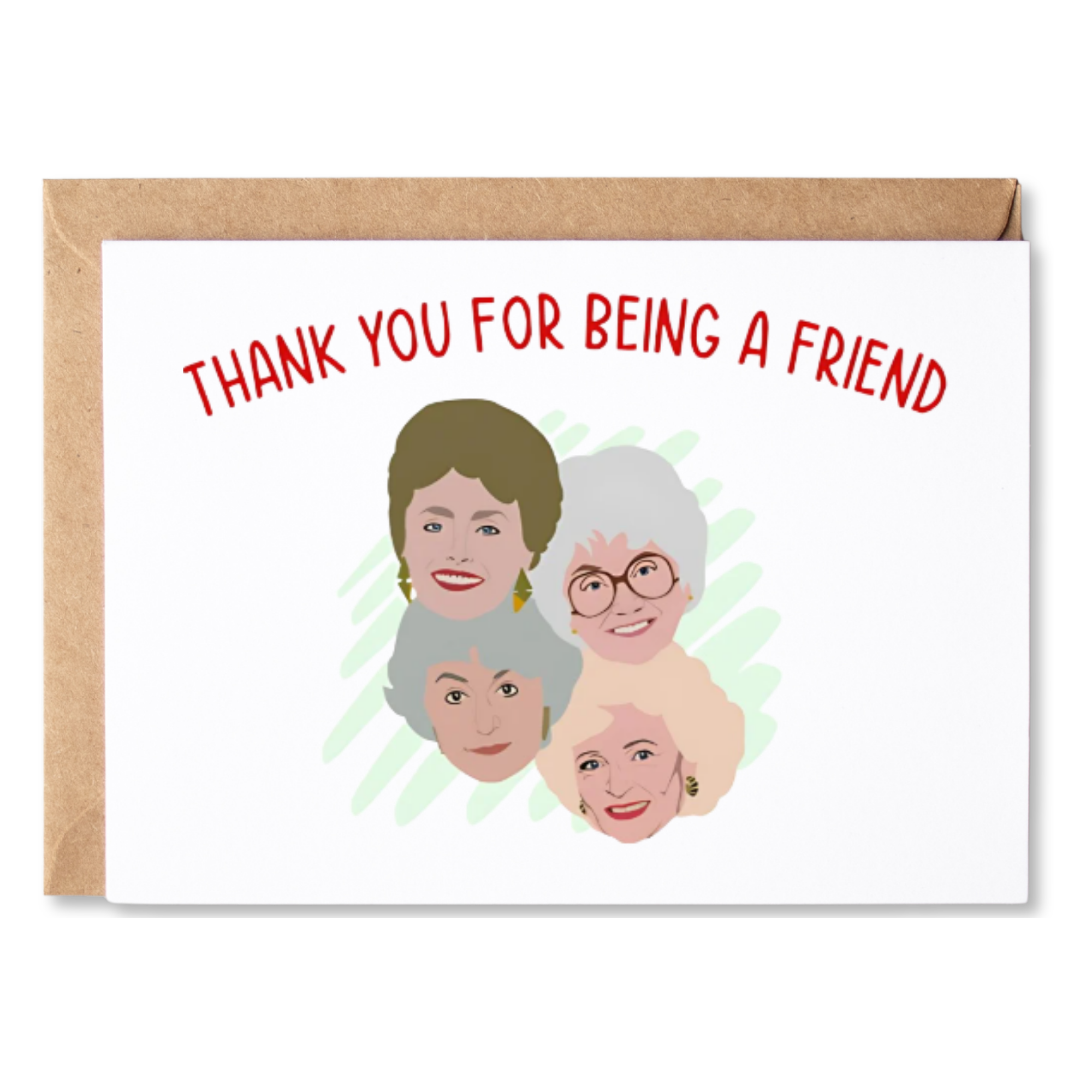 thank you friendship card | thank you for being a friend | blank greeting card | INK021