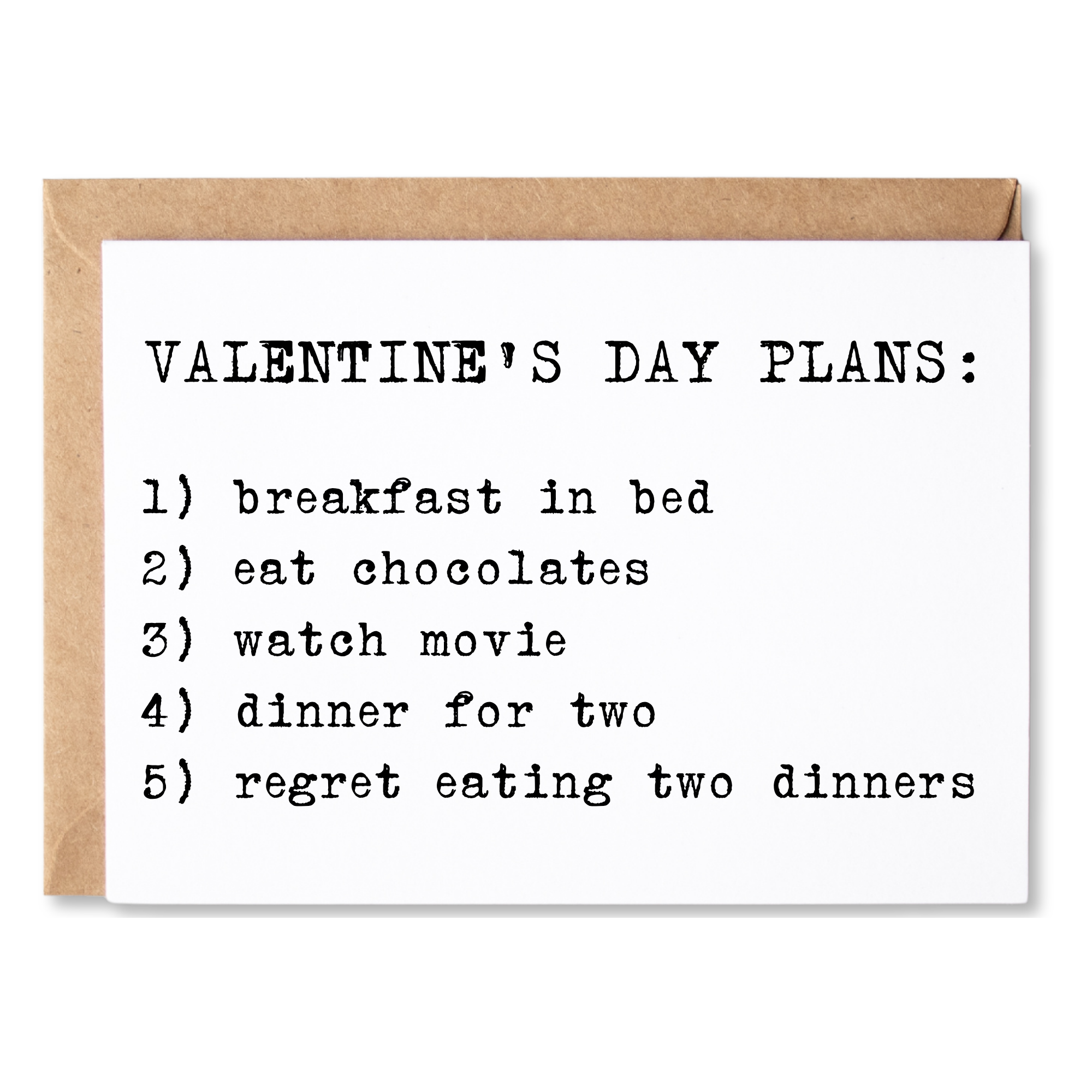 funny valentine's day card for singles | valentine's day plans. | blank greeting card | INK048