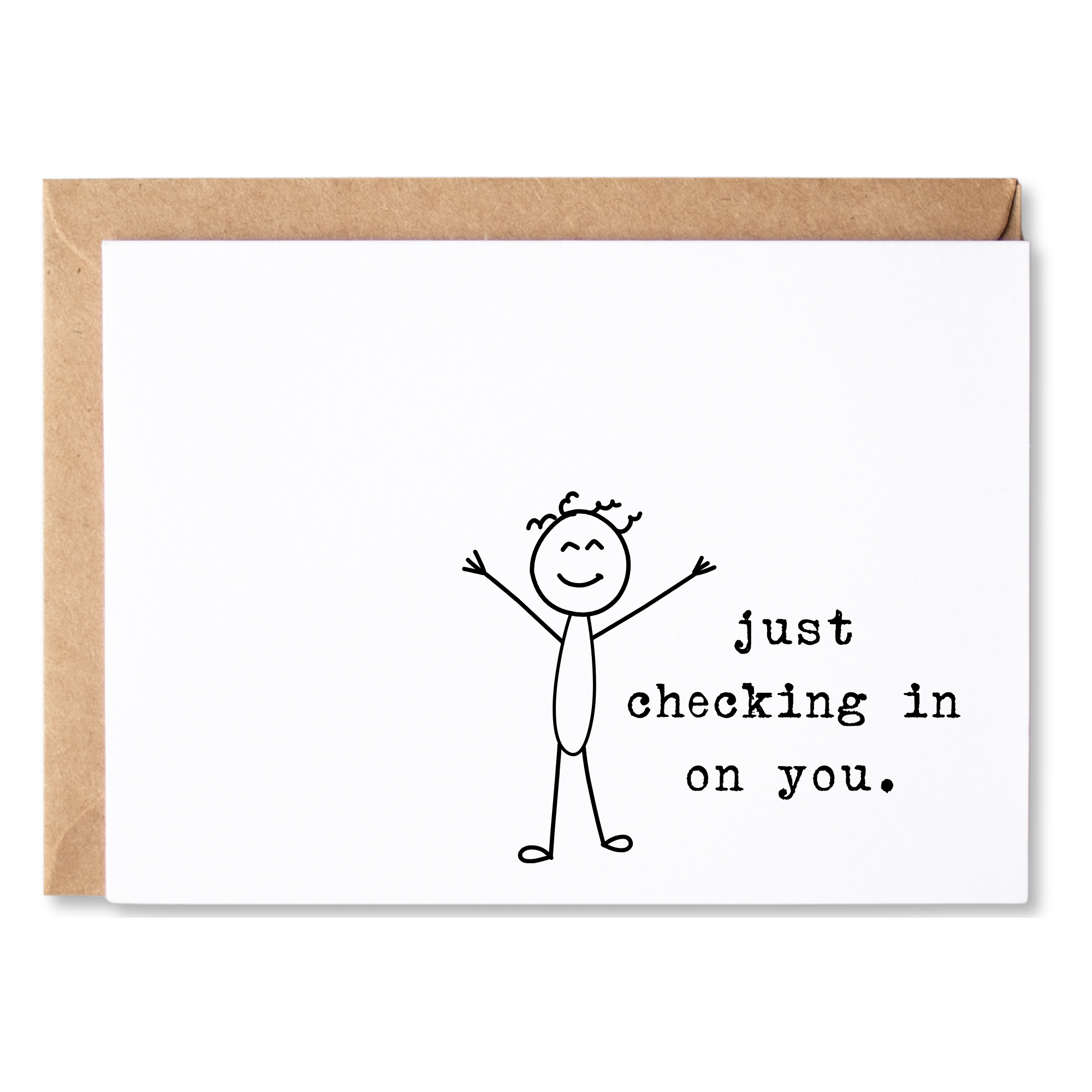 cute all occasion/thinking of you/just because card | just checking in on you. | blank greeting card | INK071