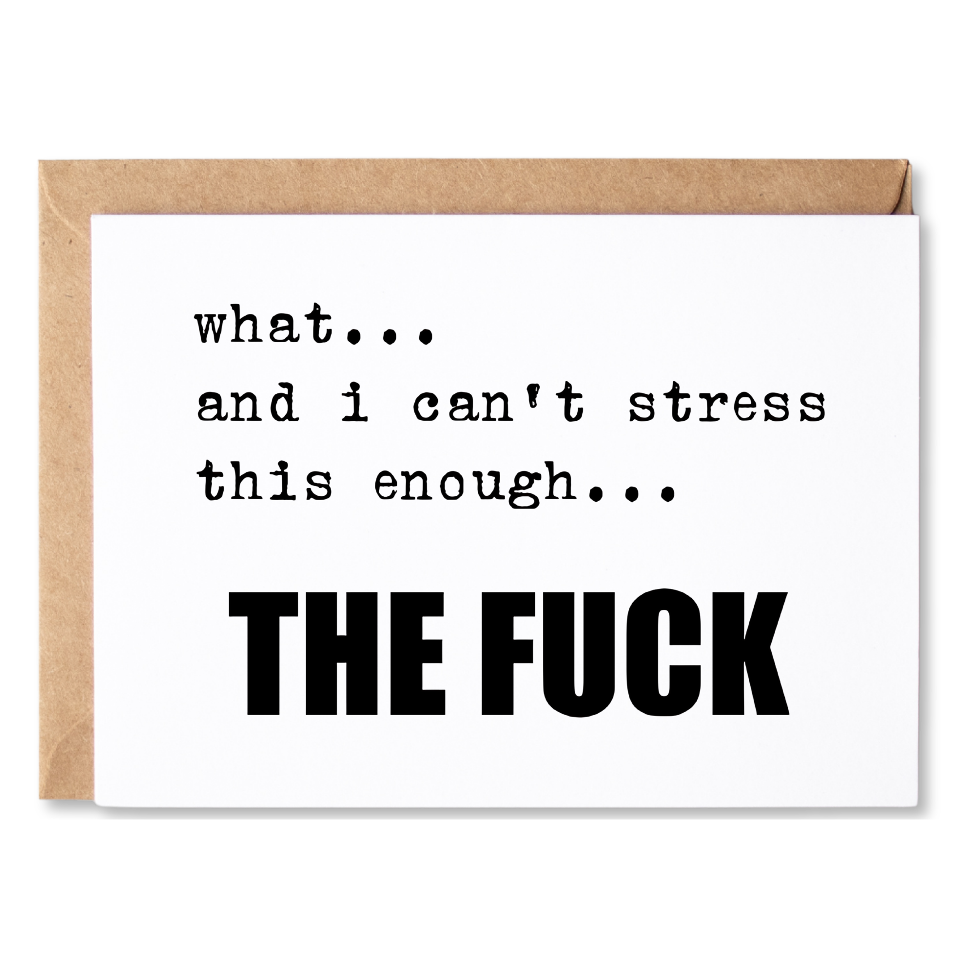 grief, anytime or sorry for your loss card | what... and i can't stress this enough... the fuck | blank greeting card | INK114