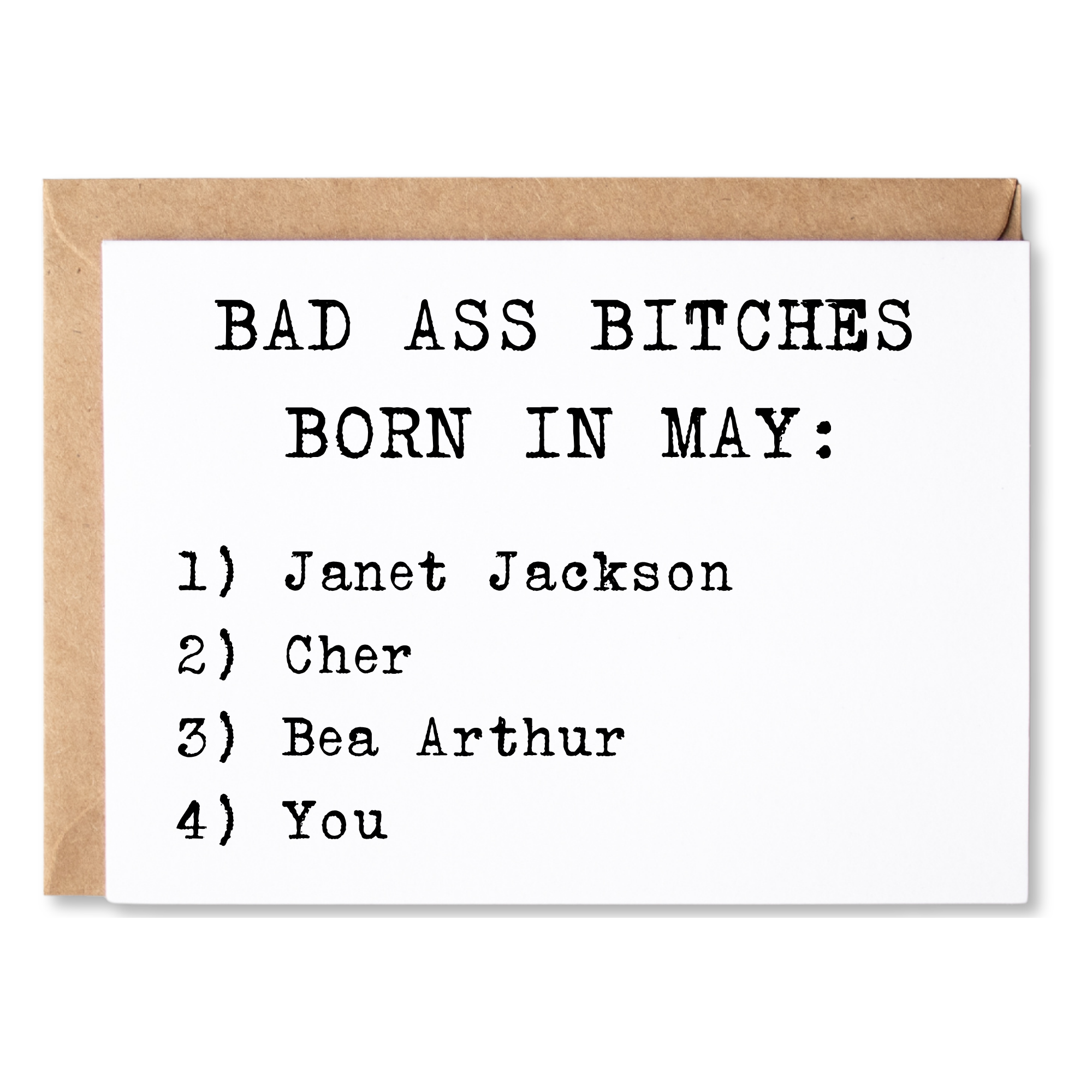 BAD ASS BITCHES BORN IN MAY BIRTHDAY CARD