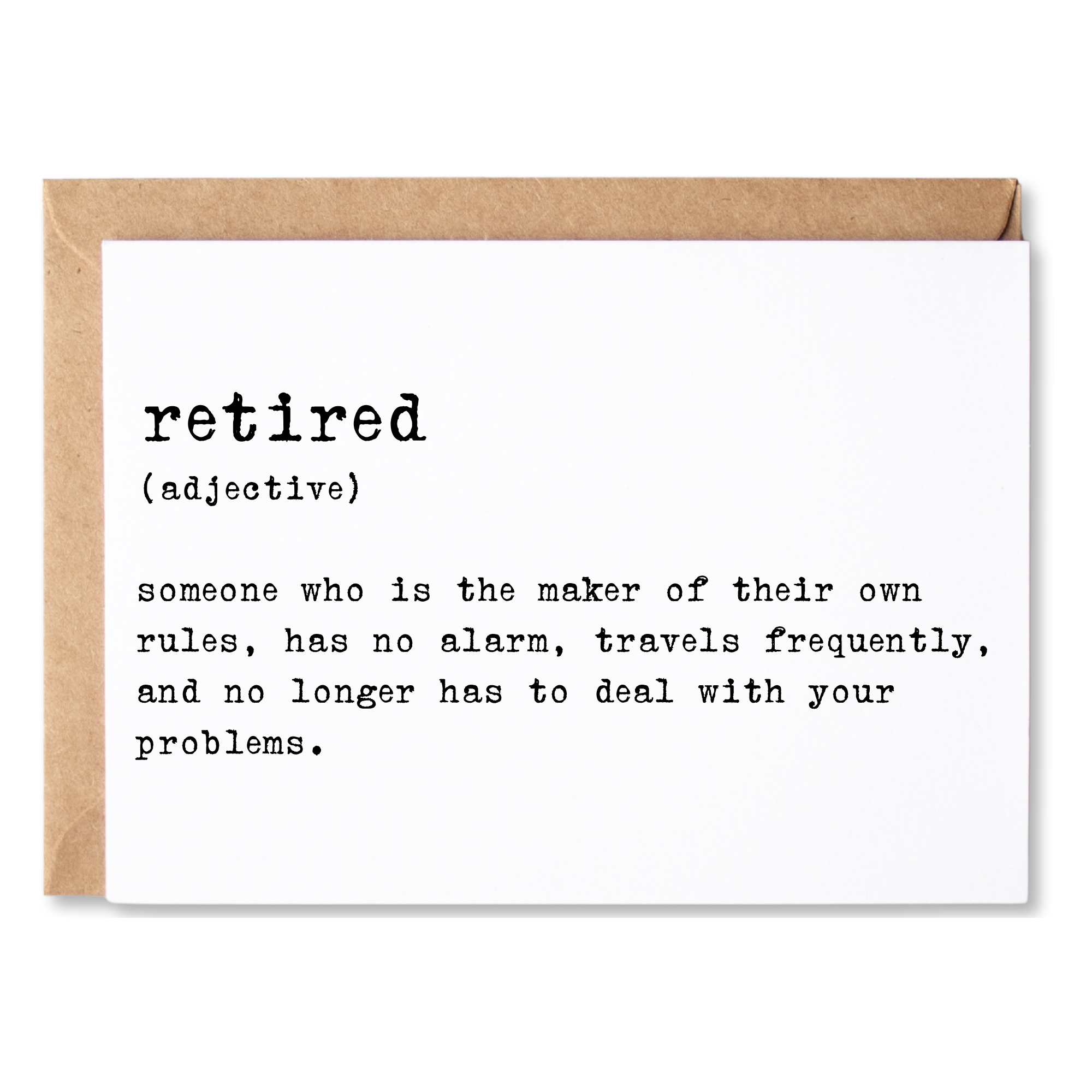 FUNNY DEFINITION OF RETIRED RETIREMENT CARD