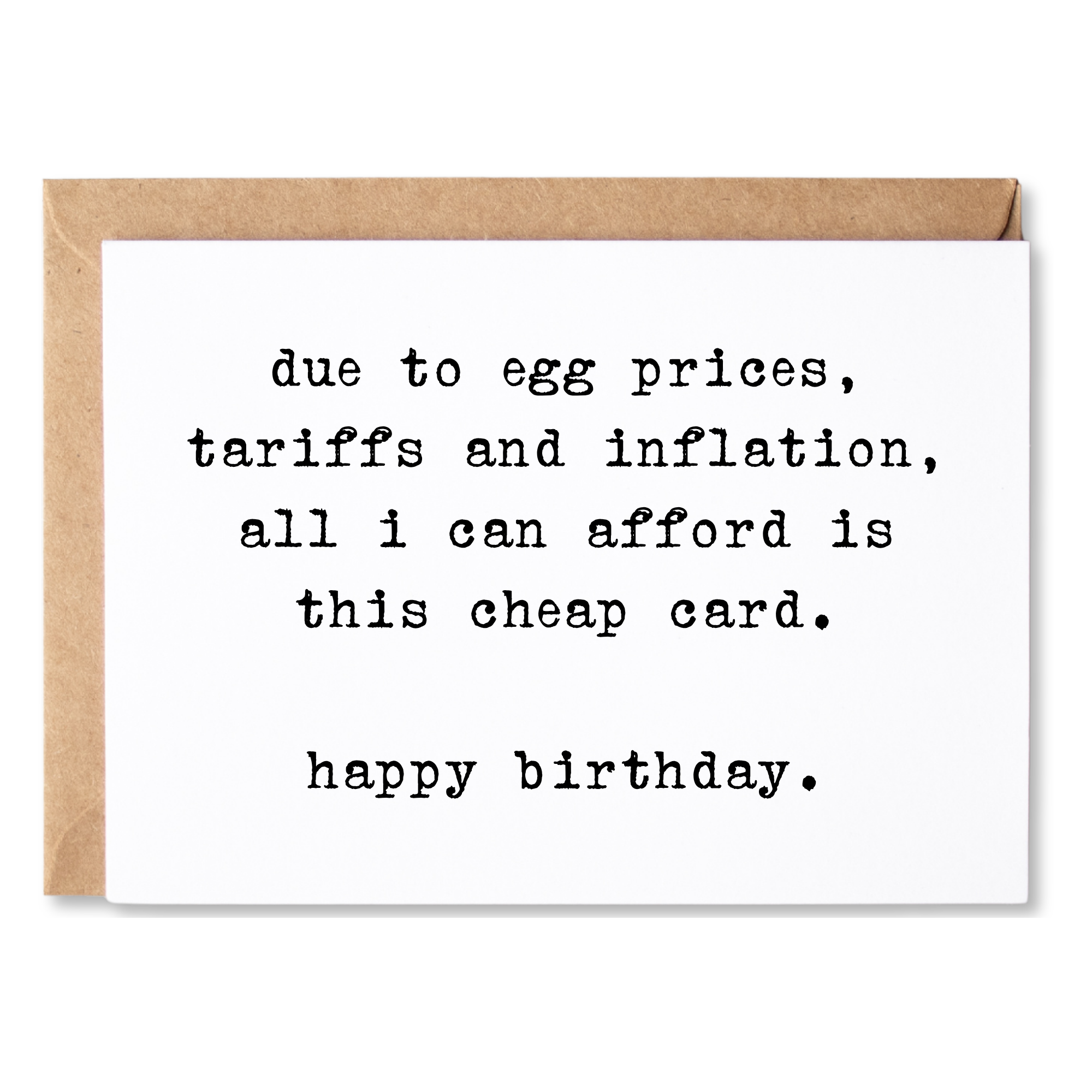 EGG PRICES, TARIFFS AND INFLATION BIRTHDAY CARD